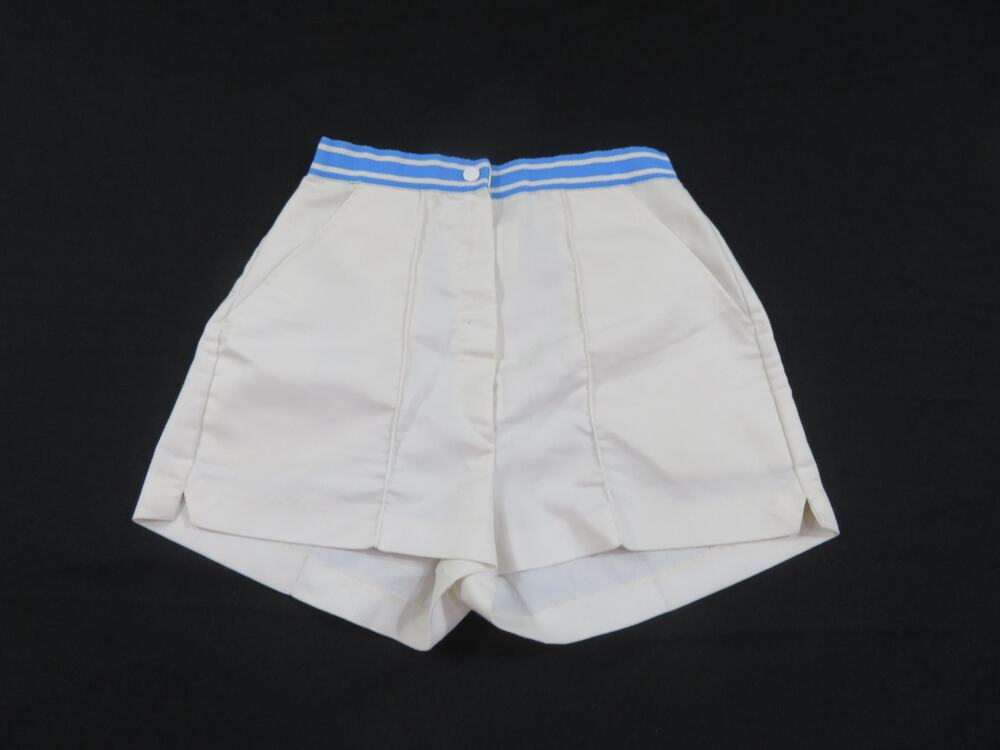 Seasport Sportswear Beach Shorts, Nautical Sailing, White, Sz 6 Measure 22 1970s